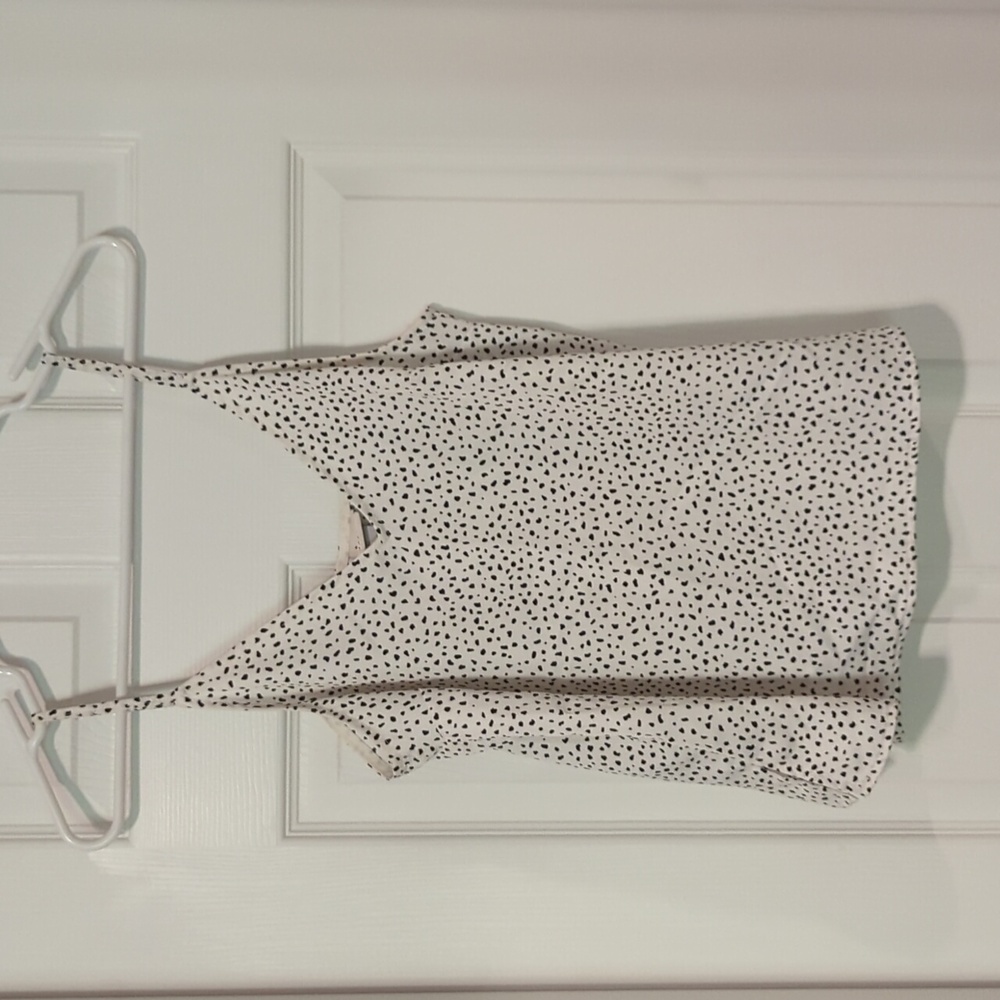 White Polka Dot Spaghetti Strap Cami